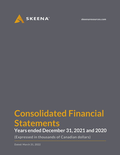 Thumbnail Skeena Resources Financial Statement 2021