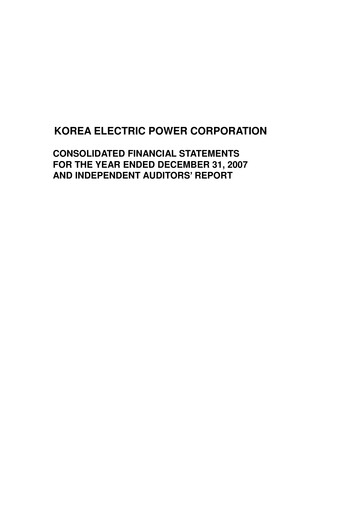 Thumbnail Korea Electric Power Financial Statement 2007
