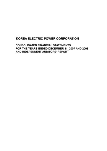 Thumbnail Korea Electric Power Financial Statement 2008