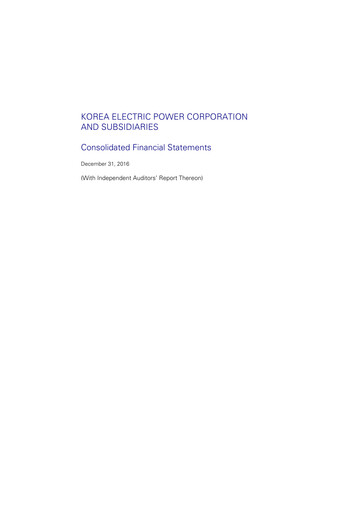 Thumbnail Korea Electric Power Financial Statement 2016