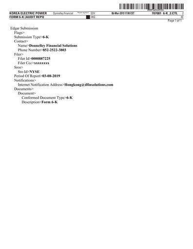 Thumbnail Korea Electric Power Financial Statement 2018