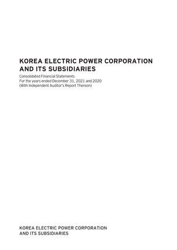 Thumbnail Korea Electric Power Financial Statement 2021