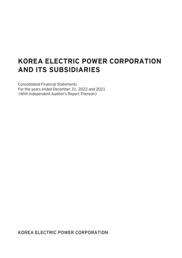 Thumbnail Korea Electric Power Financial Statement 2022