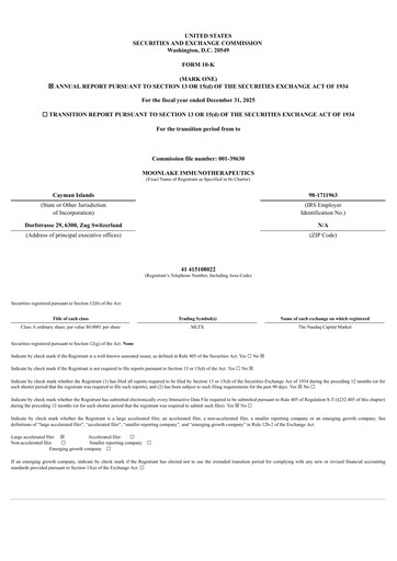 Thumbnail MoonLake Immunotherapeutics Annual Report 2025