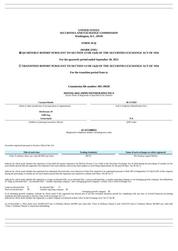 Thumbnail MoonLake Immunotherapeutics Quarterly Report 2023-q3