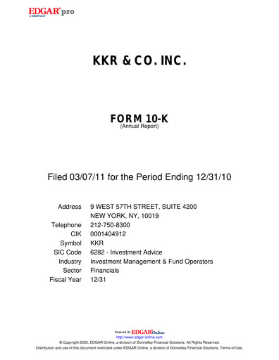 Thumbnail KKR & Co. Annual Report 2010