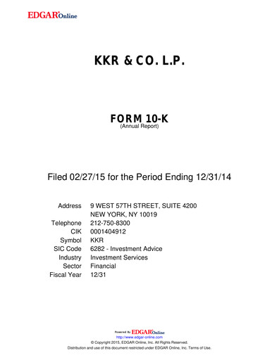 Thumbnail KKR & Co. Annual Report 2014