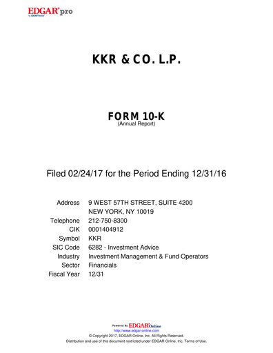 Thumbnail KKR & Co. Annual Report 2016
