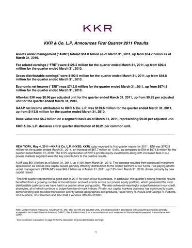 Thumbnail KKR & Co. Quarterly Report 2011-q1