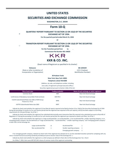 Thumbnail KKR & Co. Quarterly Report 2026-q1