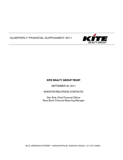 Thumbnail Kite Realty Quarterly Report 2011-q3