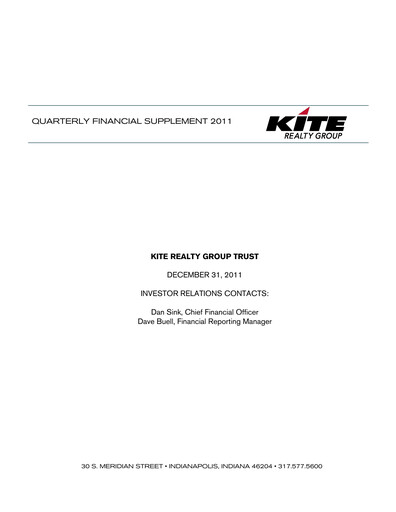 Thumbnail Kite Realty Quarterly Report 2011-q4