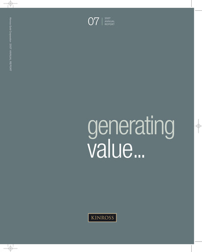 Thumbnail Kinross Gold
 Annual Report 2007