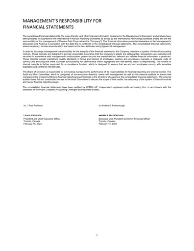 Thumbnail Kinross Gold
 Financial Statement 2022