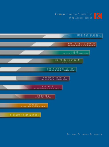 Thumbnail Kingsway Financial Services Annual Report 1998
