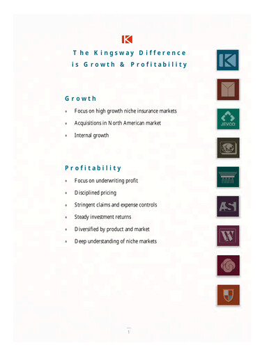 Thumbnail Kingsway Financial Services Annual Report 1999