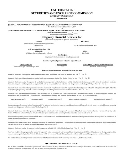 Thumbnail Kingsway Financial Services Annual Report 2024