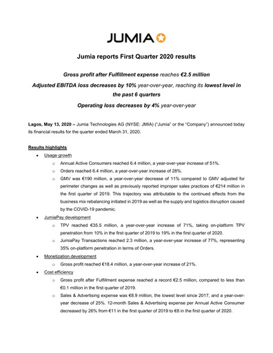 Thumbnail Jumia Quarterly Report 2020-q1