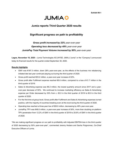 Miniature Jumia Rapport trimestriel 2020-q3