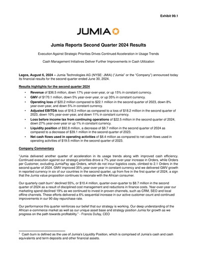 Miniature Jumia Rapport trimestriel 2024-q2