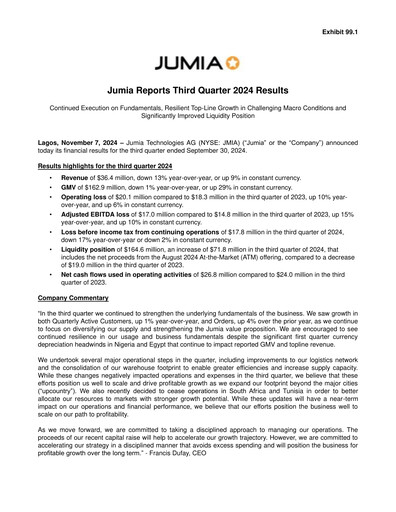 Miniature Jumia Rapport trimestriel 2024-q3