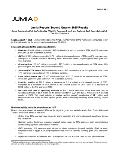 Miniature Jumia Rapport trimestriel 2025-q2