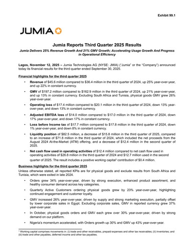 Miniature Jumia Rapport trimestriel 2025-q3