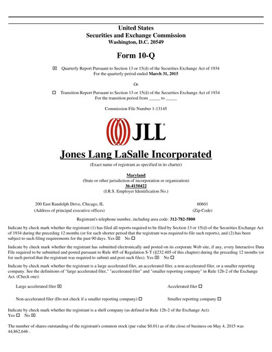 Thumbnail Jones Lang LaSalle Quarterly Report 2015-q1