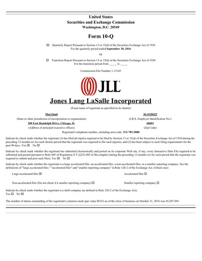 Thumbnail Jones Lang LaSalle Quarterly Report 2016-q3