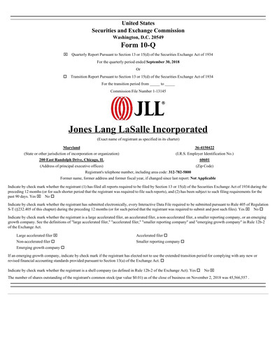 Thumbnail Jones Lang LaSalle Quarterly Report 2018-q3