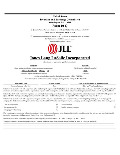 Thumbnail Jones Lang LaSalle Quarterly Report 2020-q1