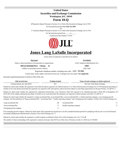 Thumbnail Jones Lang LaSalle Quarterly Report 2020-q2