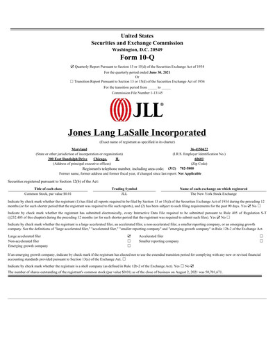 Thumbnail Jones Lang LaSalle Quarterly Report 2021-q2