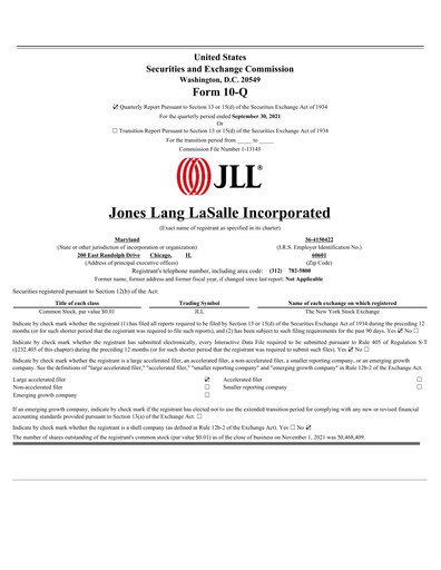 Thumbnail Jones Lang LaSalle Quarterly Report 2021-q3