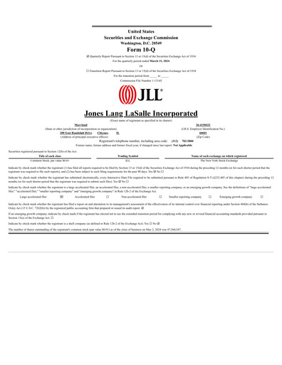 Thumbnail Jones Lang LaSalle Quarterly Report 2024-q1