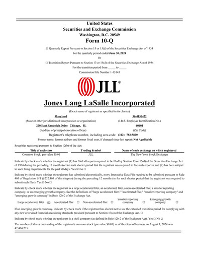 Thumbnail Jones Lang LaSalle Quarterly Report 2024-q2