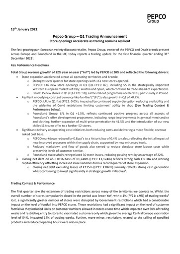 Thumbnail Pepco Group Quarterly Report 2022-q1