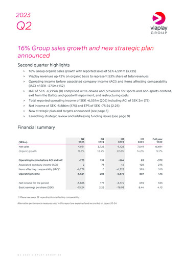 Thumbnail Viaplay Group Quarterly Report 2023-q2