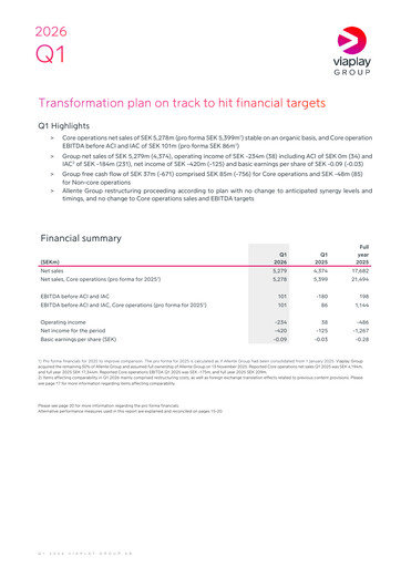 Thumbnail Viaplay Group Quarterly Report 2026-q1