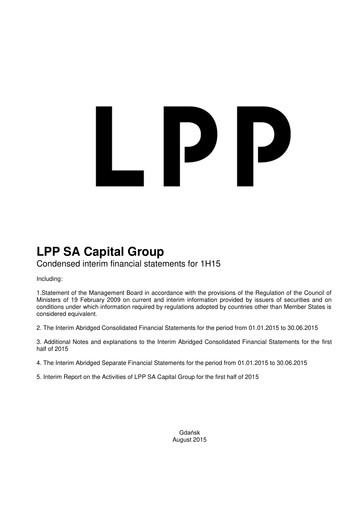 Thumbnail LPP SA Half-year Report 2015-h1