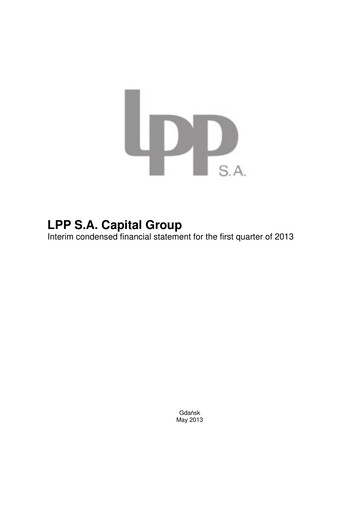 Miniature LPP SA Rapport trimestriel 2013-q1