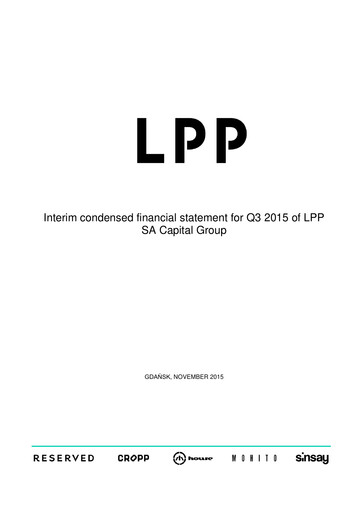 Miniature LPP SA Rapport trimestriel 2015-q3