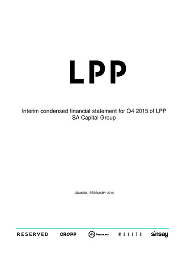 Miniature LPP SA Rapport trimestriel 2015-q4