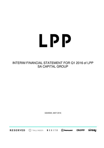 Miniature LPP SA Rapport trimestriel 2016-q1