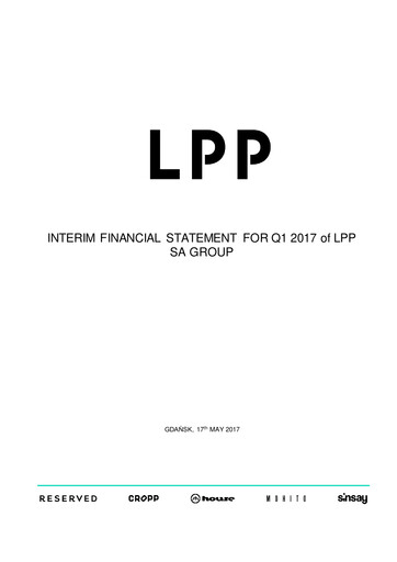 Miniature LPP SA Rapport trimestriel 2017-q1