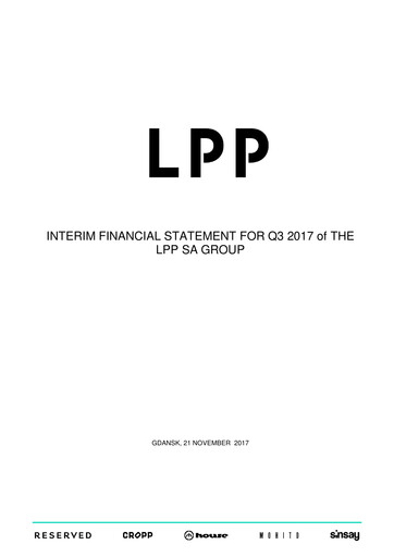 Miniature LPP SA Rapport trimestriel 2017-q3
