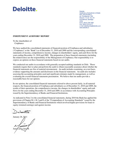 Thumbnail Itaú CorpBanca Financial Statement 2010