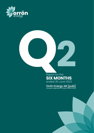 Thumbnail Orrön Energy Half-year Report 2022-h1