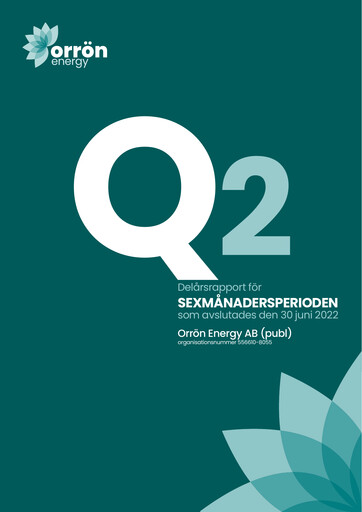 Thumbnail Orrön Energy Half-year Report 2022-h1