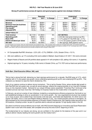 Thumbnail InterContinental Hotels Group
 Half-year Report 2018